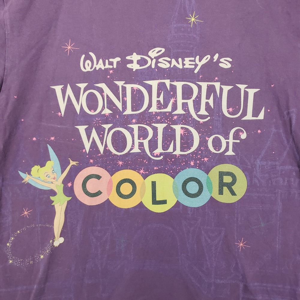 Walt Disney's Wonderful World Of Color Tinkerbell Graphic Tee Purple Disney 100